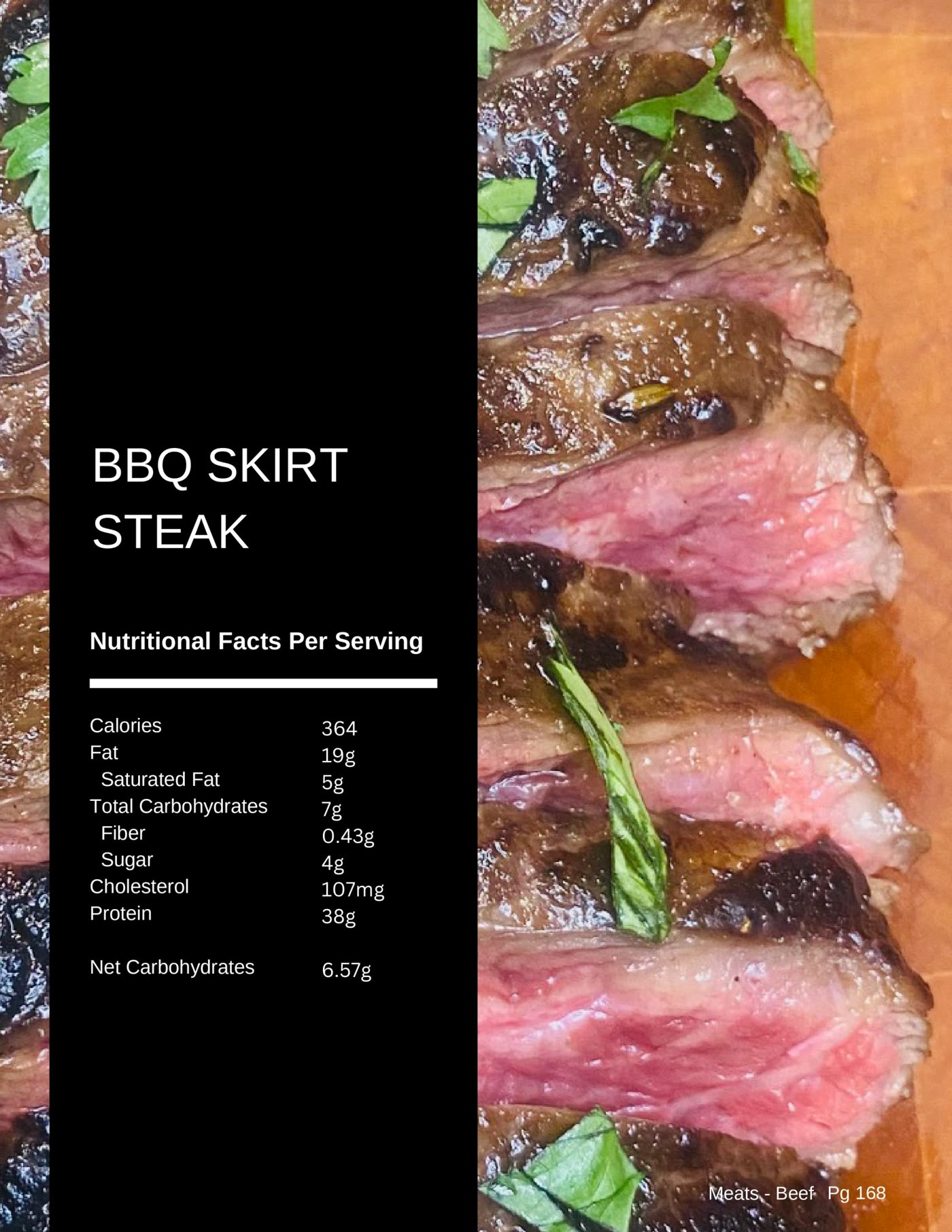 BBQ skirt steak recipe photo from The Balanced Plate keto cookbook