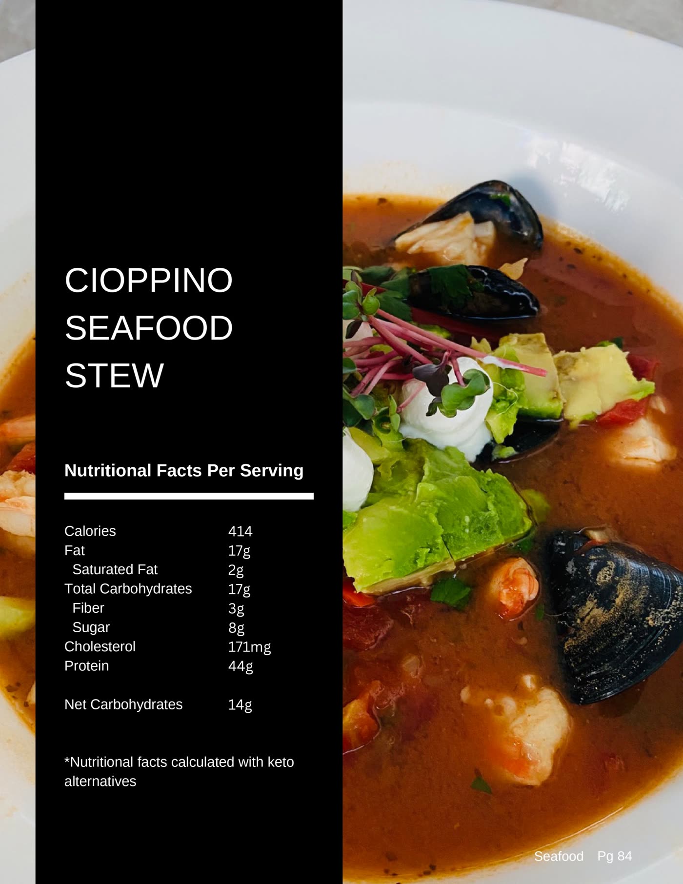 Cioppino seafood stew with shrimp, mussels and fish, a keto friendly recipe from The Balanced Plate