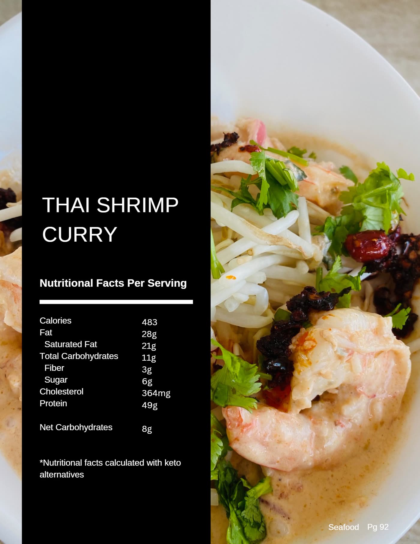 Thai shrimp curry low carb recipe photo by Chef Monika Jensen