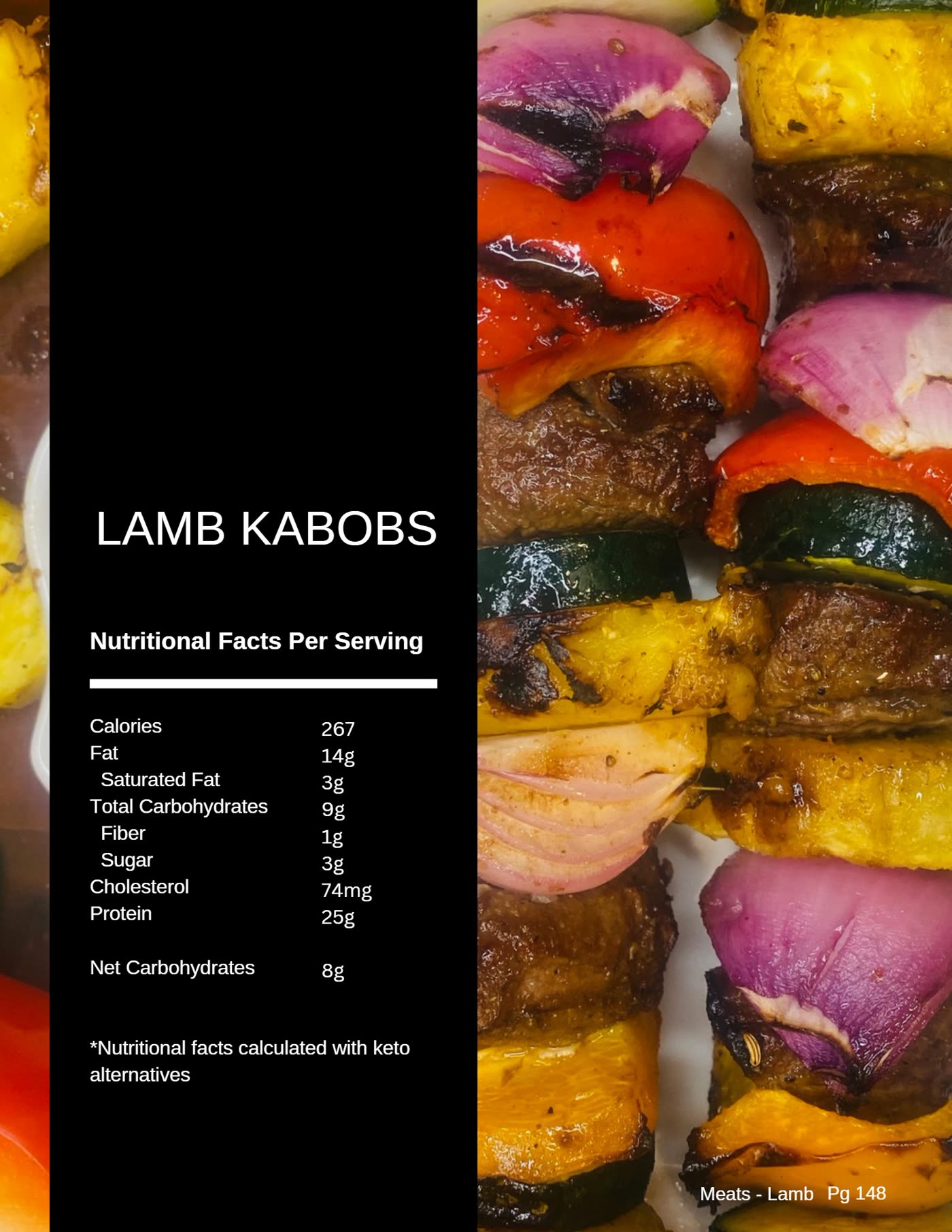 Grilled lamb kabobs keto recipe photo from The Balanced Plate cookbook