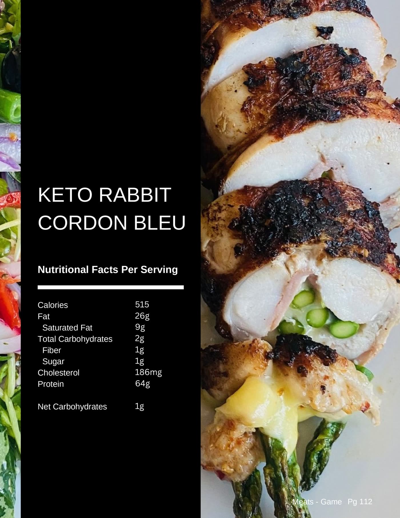 Keto rabbit cordon bleu recipe photo by Chef Monika Jensen
