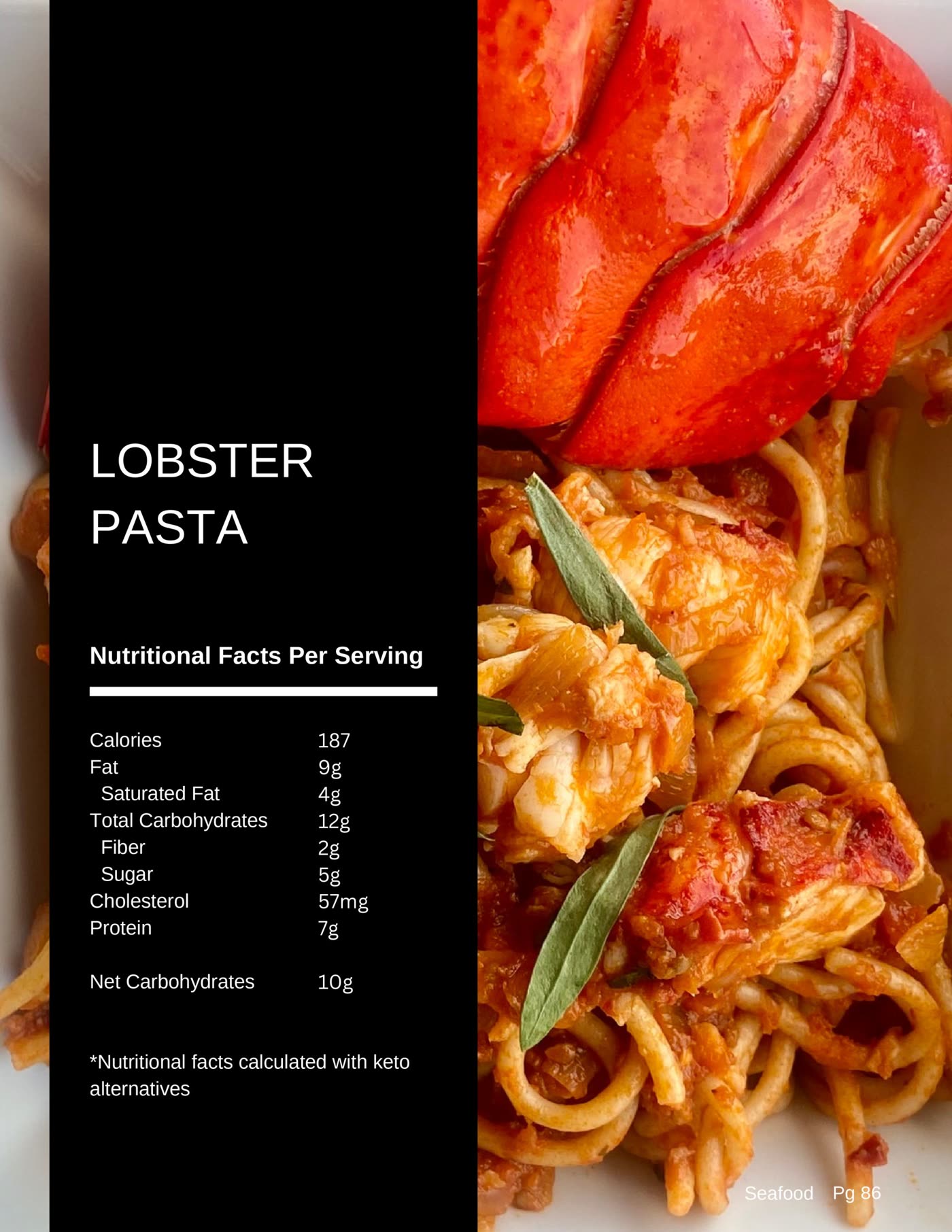 Lobster pasta recipe photo from The Balanced Plate cookbook