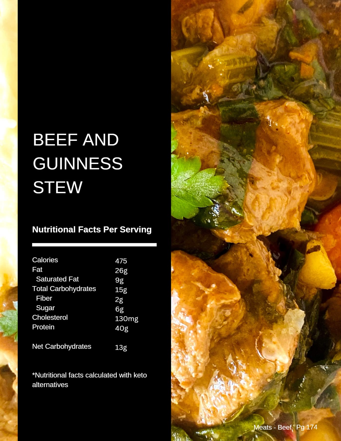 Hearty low carb beef stew recipe photo by Chef Monika Jensen