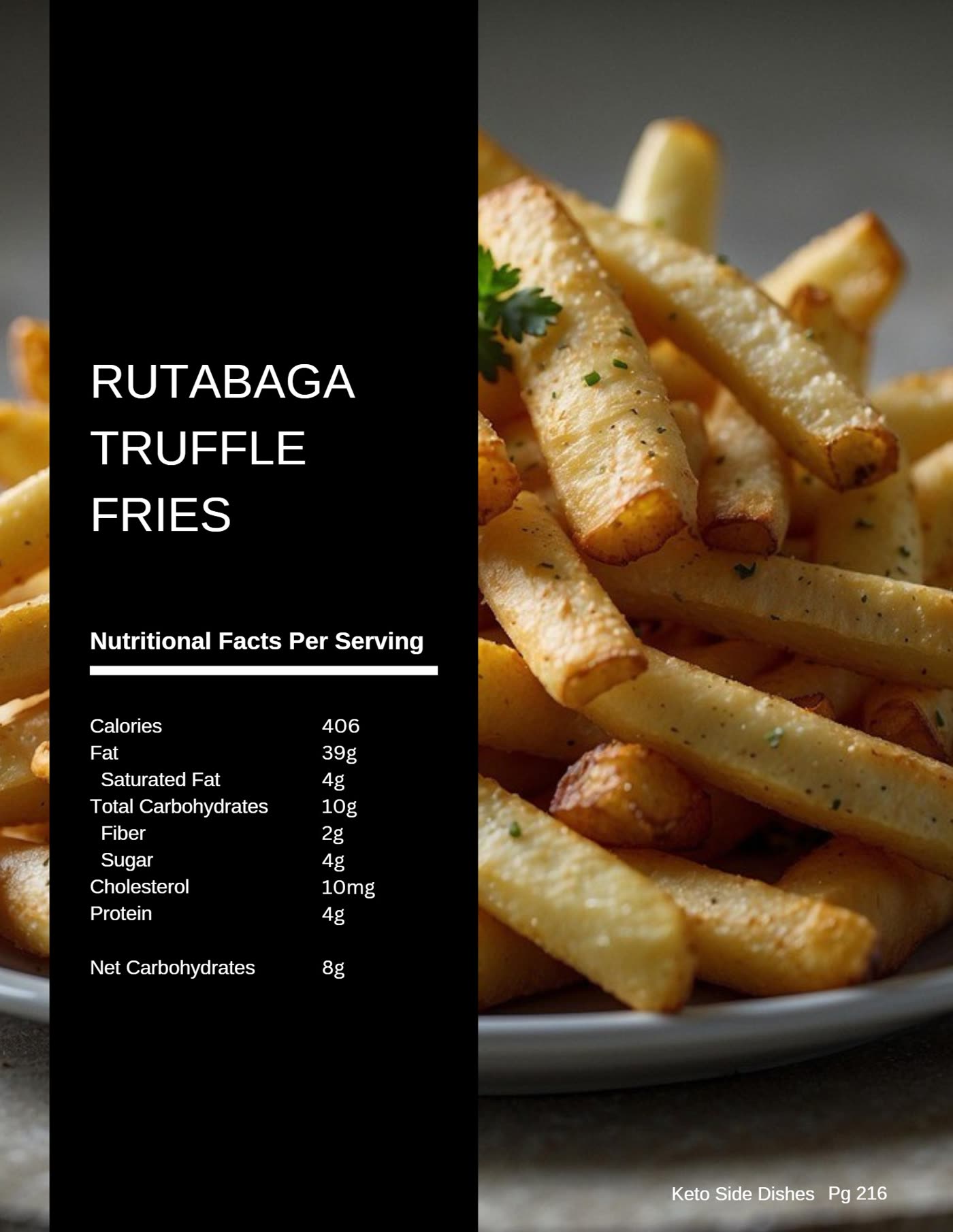Keto rutabaga truffle fries side dish photo from The Balanced Plate cookbook