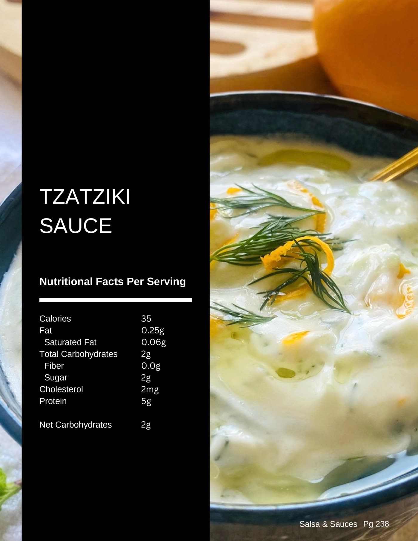 Homemade tzatziki sauce with cucumber and dill, a keto friendly sauce from The Balanced Plate