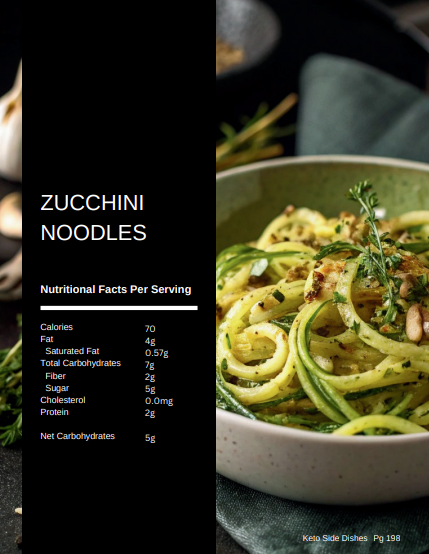 Zucchini noodles keto pasta alternative from The Balanced Plate cookbook