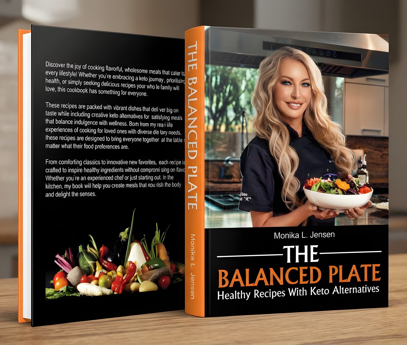 The Balanced Plate cookbook cover, Healthy Recipes with Keto Alternatives by Chef Monika Jensen