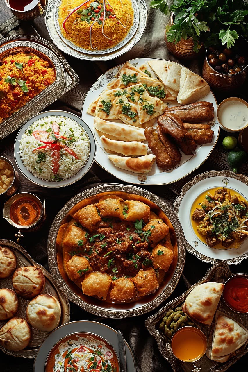 Moroccan spiced dishes accompanying Chef Monika Jensen's article on cooking without rules